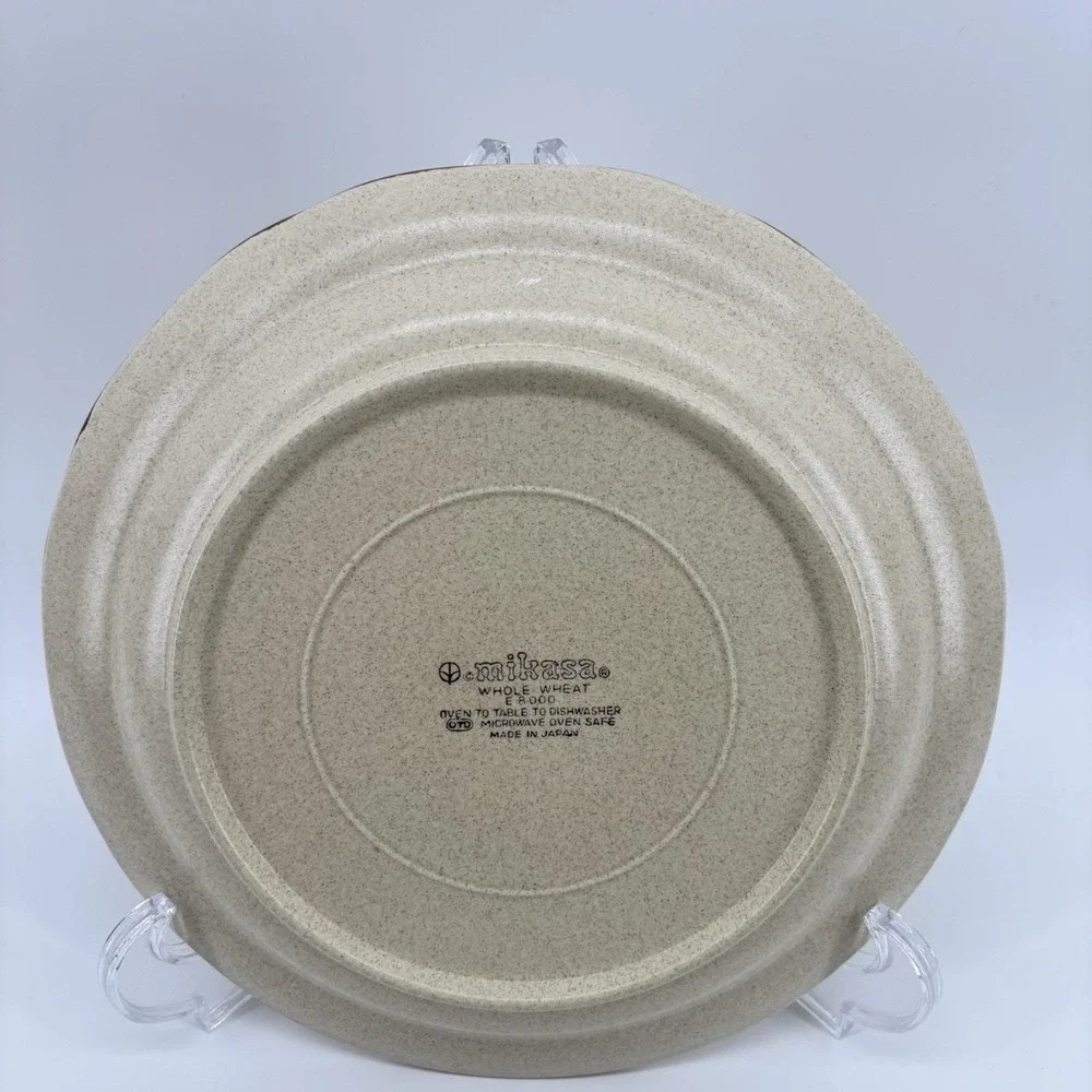 2 Vtg Mikasa Whole Wheat Stoneware Dinner‎ Plate 10.5